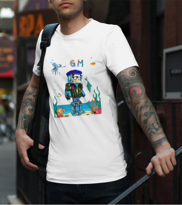 Marine Policeman NFT Robot Monkey Underwater Scene GM T-Shirt