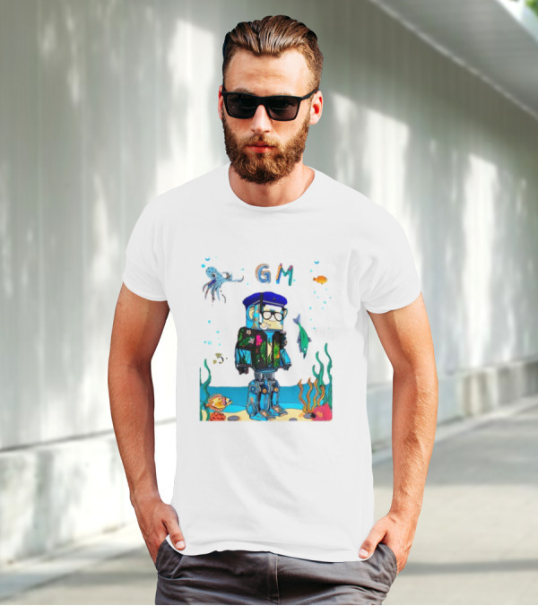 Marine Policeman NFT Robot Monkey Underwater Scene GM T-Shirt