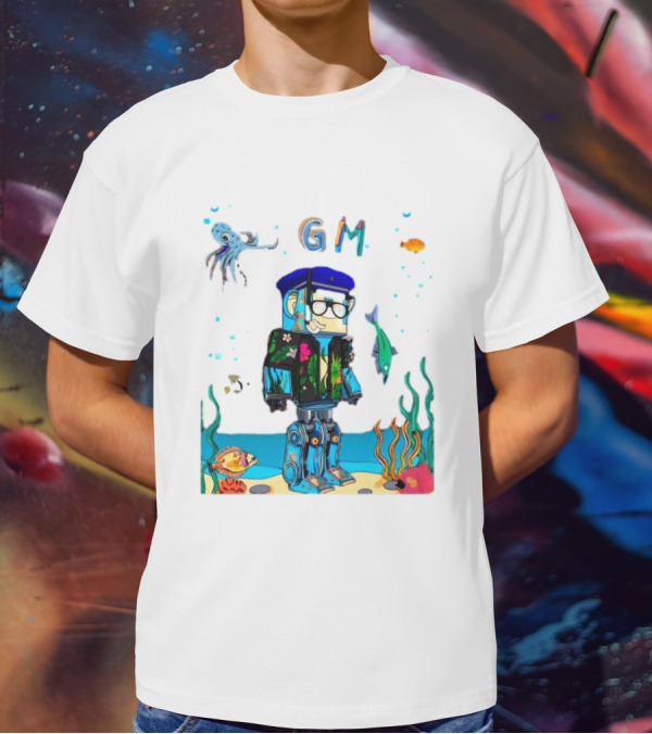 Marine Policeman NFT Robot Monkey Underwater Scene GM T-Shirt