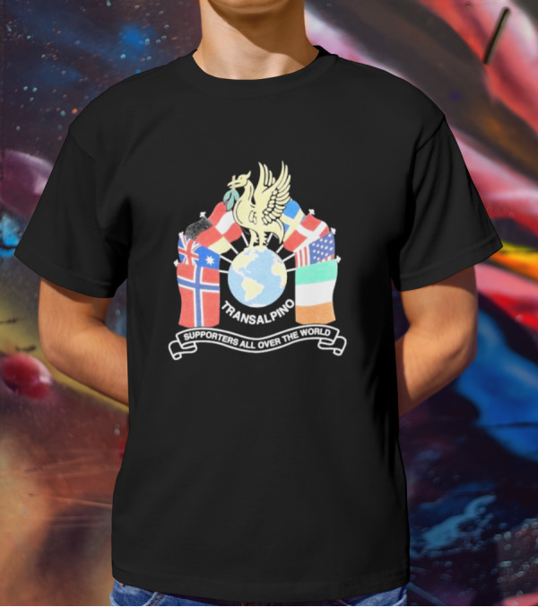 Transalpino Global Supporters With Flags And Globe Emblem T-Shirt