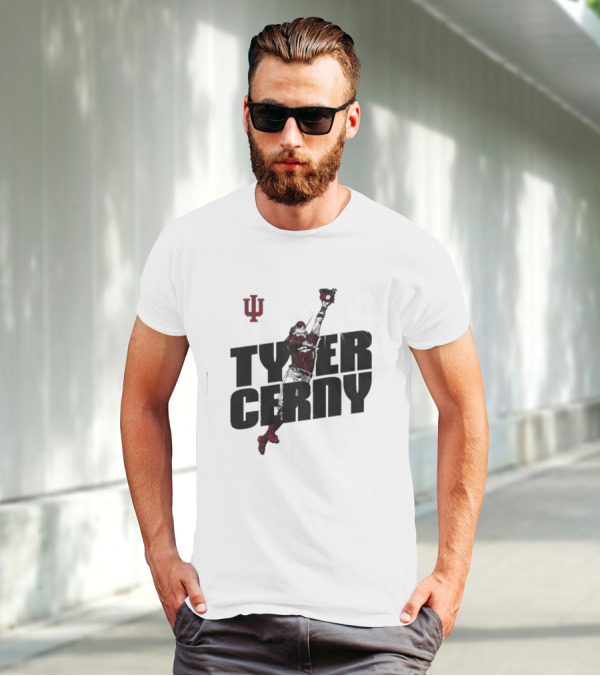 Tyler Cerny Baseball Indiana University Jumping Catch T-Shirt
