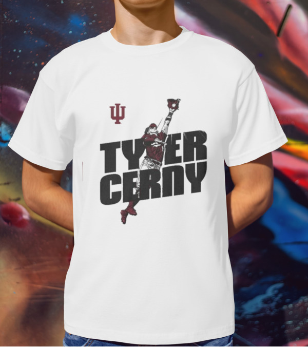 Tyler Cerny Baseball Indiana University Jumping Catch T-Shirt