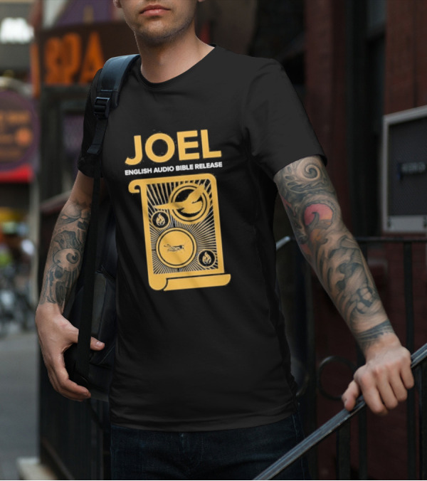 JOEL English Audio Bible Release Scroll Locust Bird Flame Icons T-Shirt
