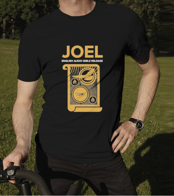 JOEL English Audio Bible Release Scroll Locust Bird Flame Icons T-Shirt