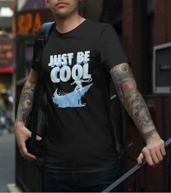 Just Be Cool Ice Man Surfing On Frozen Wave T-Shirt