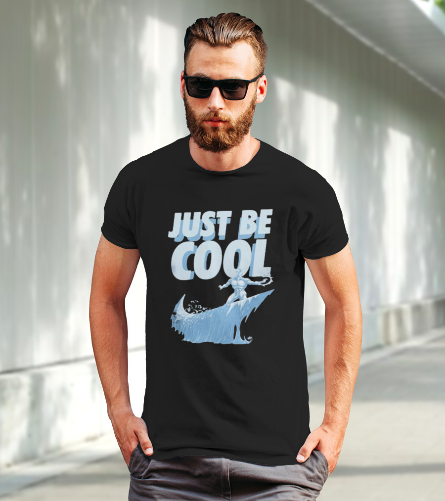 Just Be Cool Ice Man Surfing On Frozen Wave T-Shirt