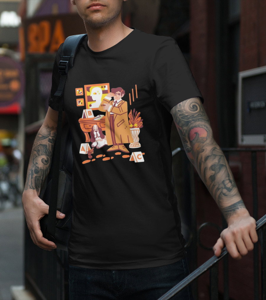 Just One More Thing Columbo Detective Classic Scene With Dog And ABC Cards T-Shirt