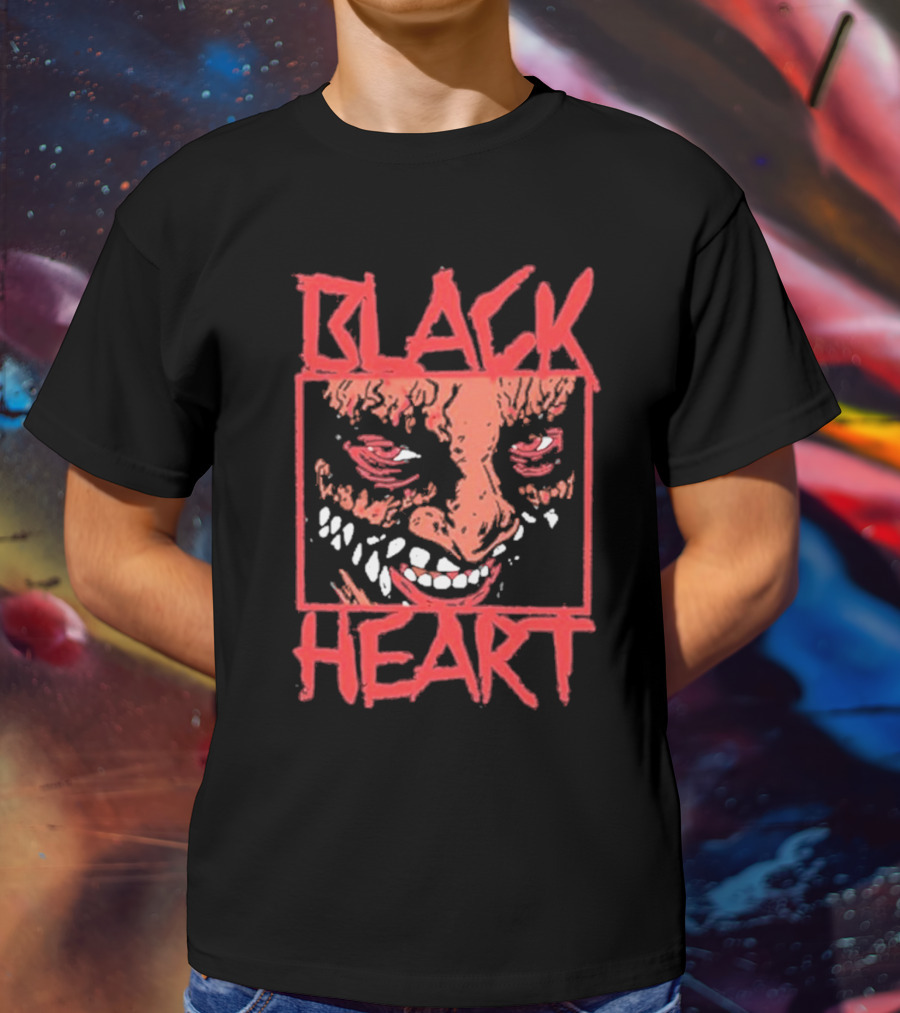 Lio Rush Blackheart Creepy Red Evil Face T-Shirt
