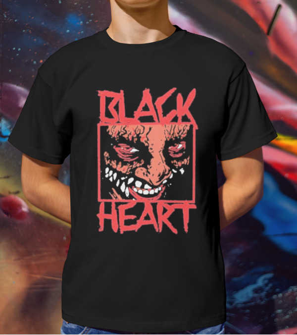 Lio Rush Blackheart Creepy Red Evil Face T-Shirt