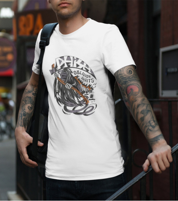 Phish Oblivion Awaits Grim Reaper With Scythe And Graveyard Scene T-Shirt