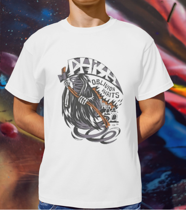 Phish Oblivion Awaits Grim Reaper With Scythe And Graveyard Scene T-Shirt