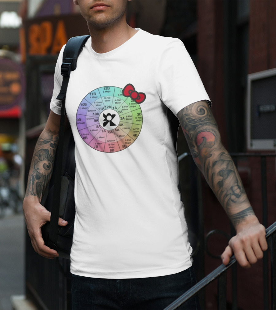 Ramonpang Djs Only Color Wheel Music Key Chart With Hello Kitty Bow T-Shirt