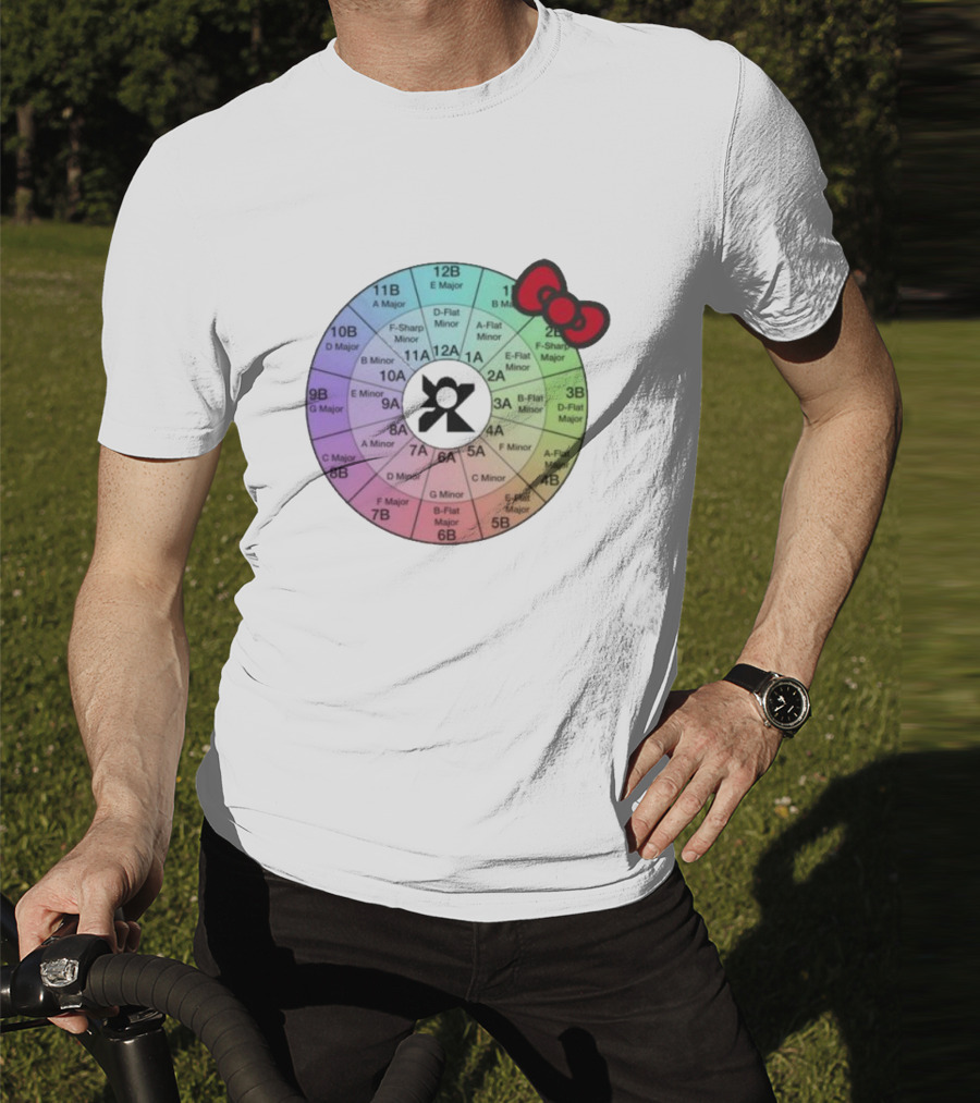Ramonpang Djs Only Color Wheel Music Key Chart With Hello Kitty Bow T-Shirt