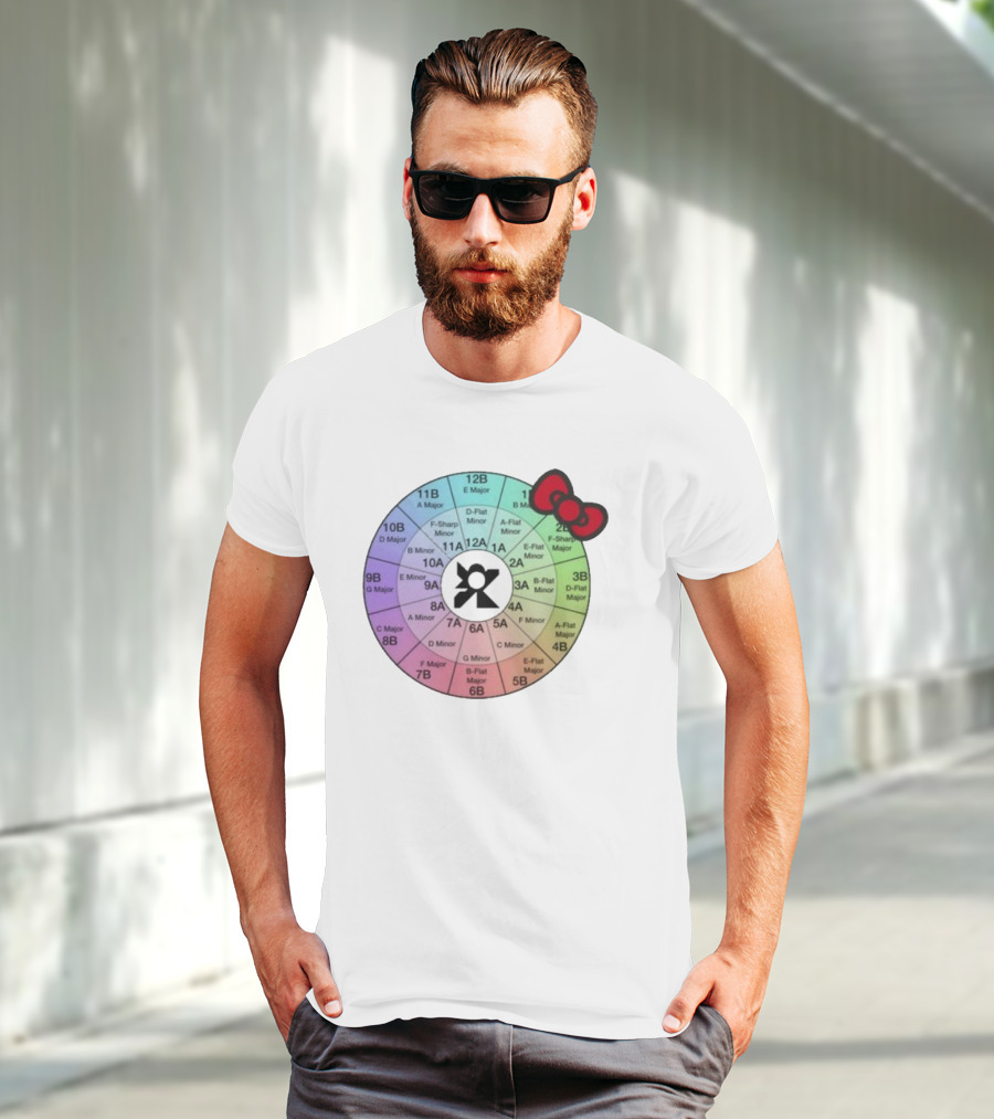 Ramonpang Djs Only Color Wheel Music Key Chart With Hello Kitty Bow T-Shirt