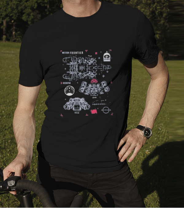 NG1350 Frontier Starfield Nova Ship Schematic Blueprint T-Shirt