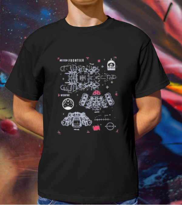 NG1350 Frontier Starfield Nova Ship Schematic Blueprint T-Shirt