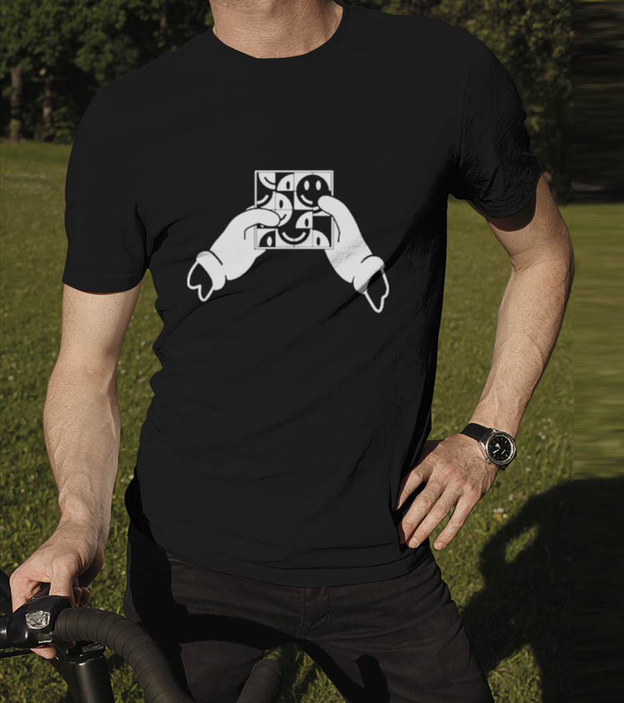 G Jones Paths Hand Smiley Block T-Shirt