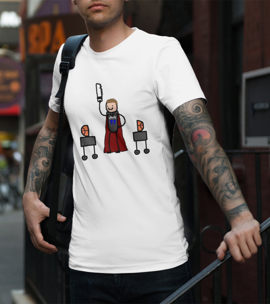 Luka Magic Cut The Basketball In Half NBA Paint Art Style 77 T-Shirt