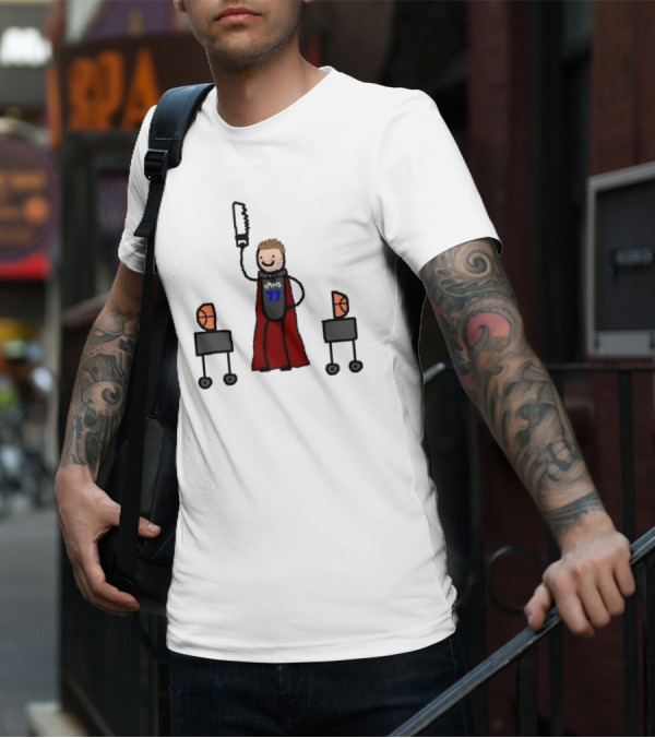 Luka Magic Cut The Basketball In Half NBA Paint Art Style 77 T-Shirt