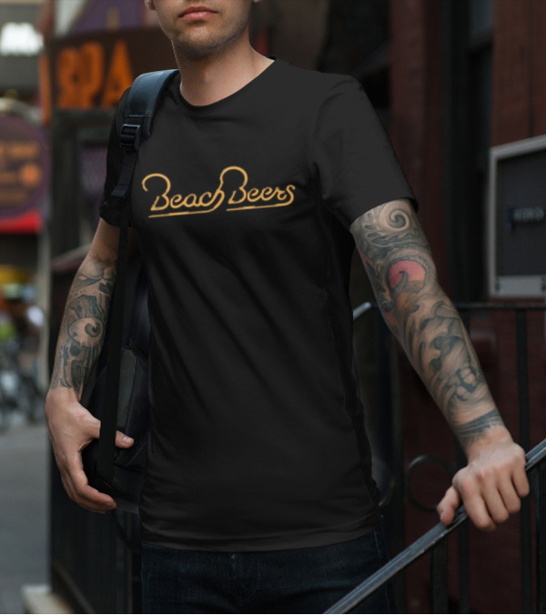 Beach Beers Retro Style Minimalist Script T-Shirt