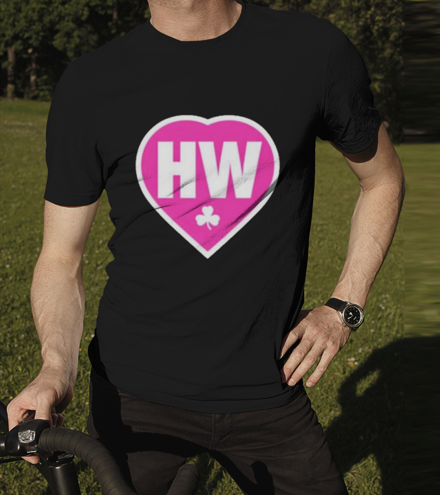 Celtics HW Heart With Pink Clover Move4Heather T-Shirt