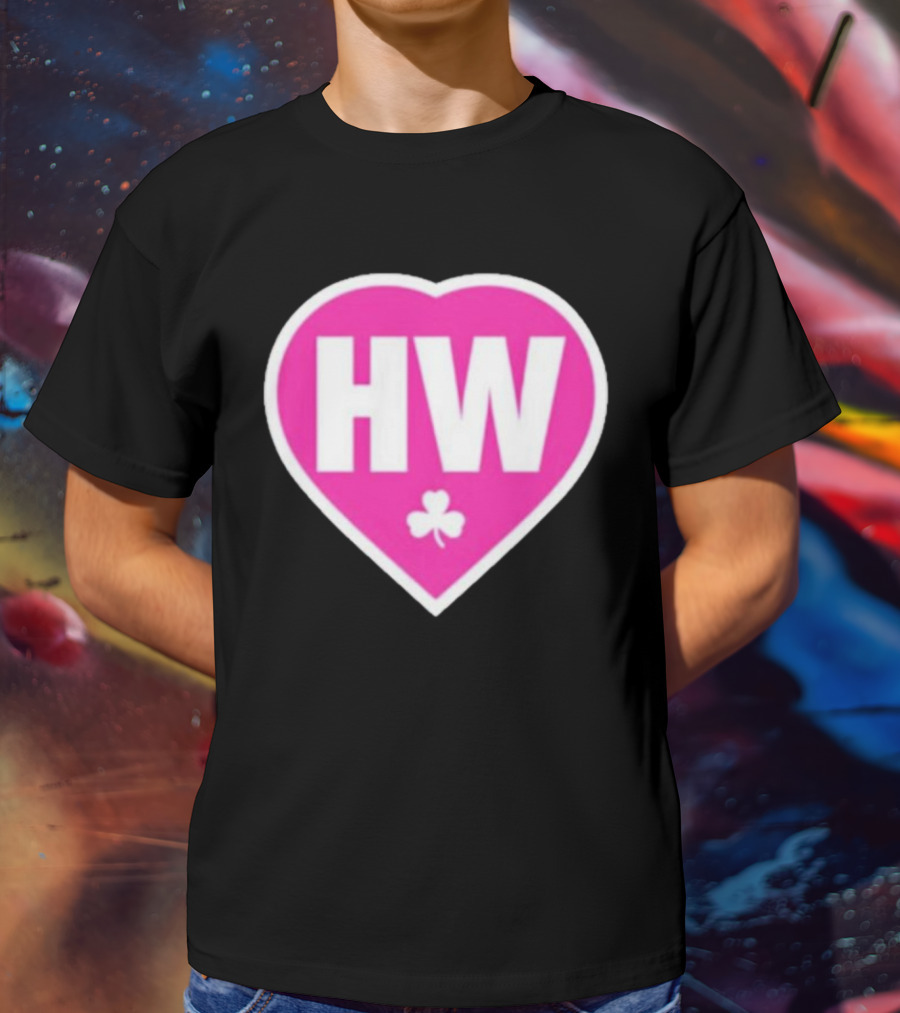 Celtics HW Heart With Pink Clover Move4Heather T-Shirt