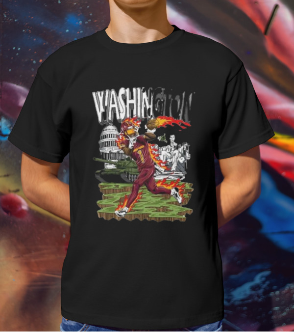 Washington Dark Horse Jd X Dh Football Fire Monuments T-Shirt