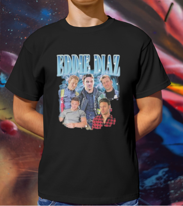 Eddie Diaz Firefighter Tribute Montage T-Shirt