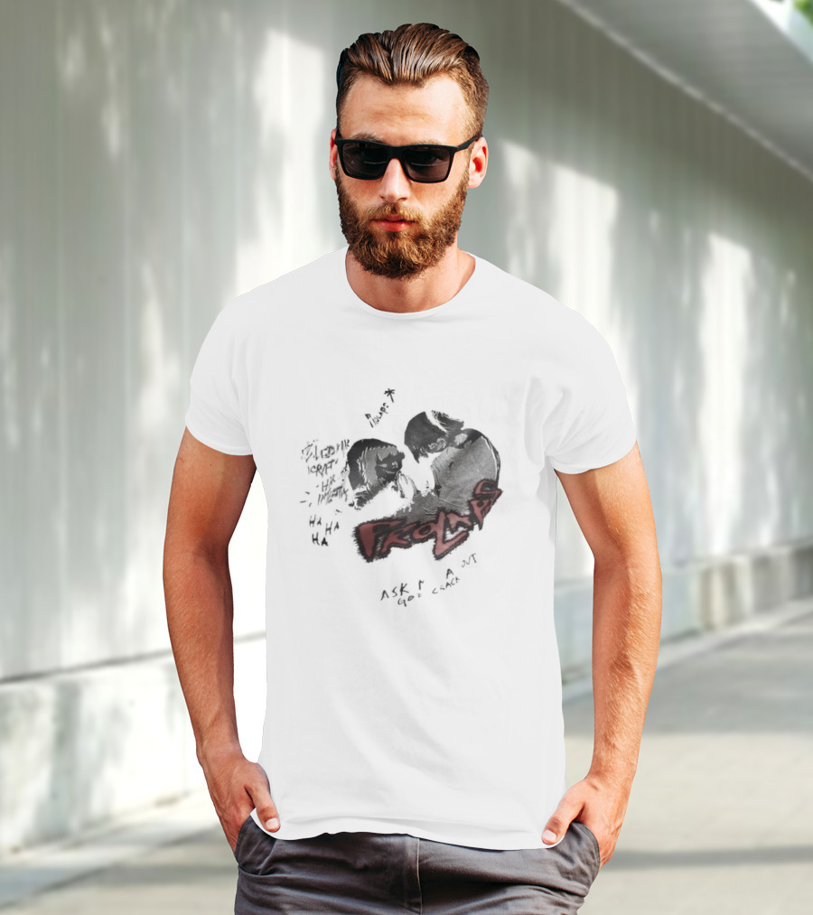 Prolaps Ask Me About God Crack Bleeding Heart Hi Five Hints HA HA HA T-Shirt