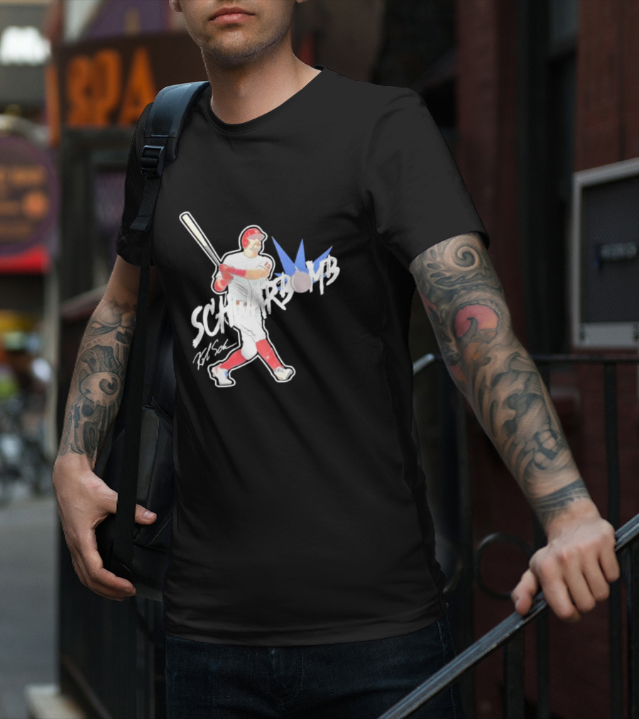 Schwarbomb Illustrated Baseball Swing With Signature Elements T-Shirt