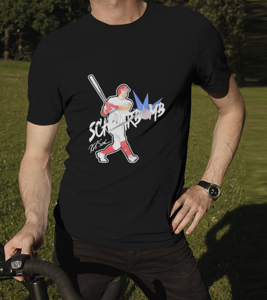 Schwarbomb Illustrated Baseball Swing With Signature Elements T-Shirt