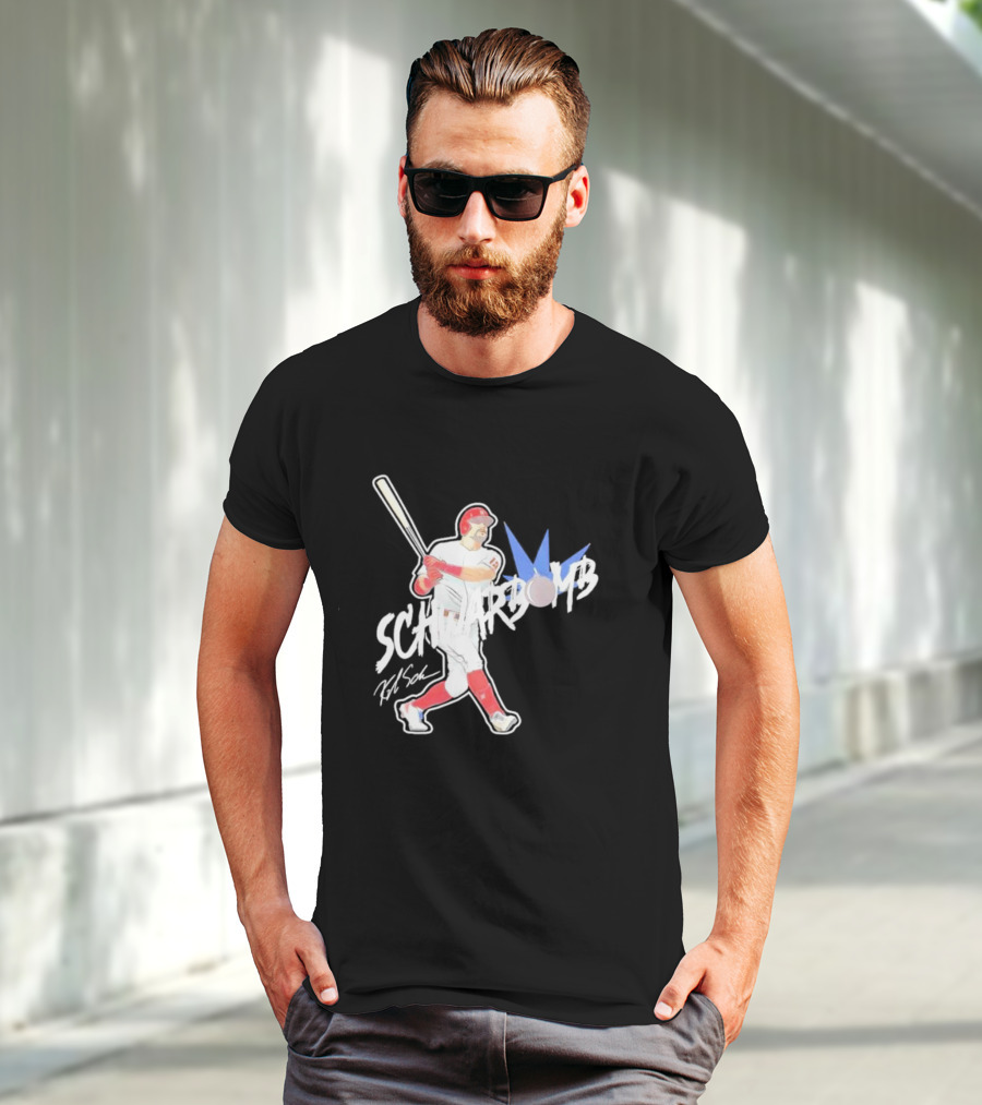 Schwarbomb Illustrated Baseball Swing With Signature Elements T-Shirt