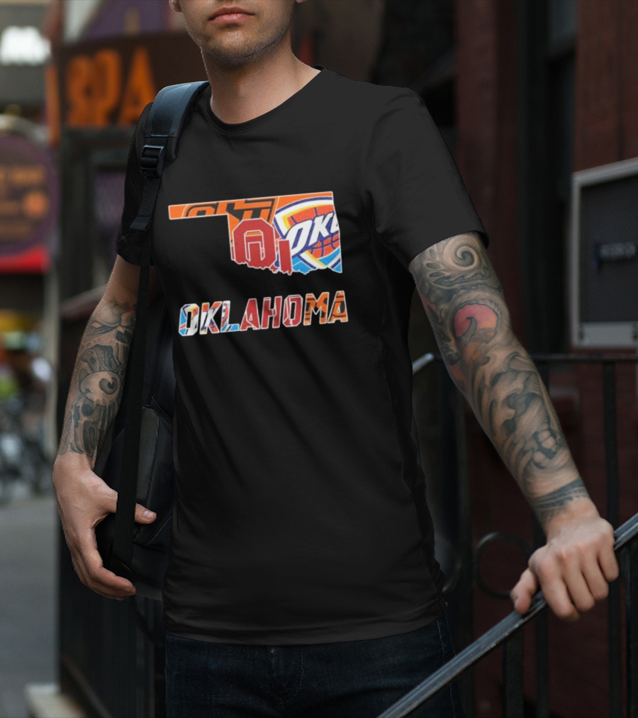 Oklahoma Sports Teams Oklahoma City Thunder Oklahoma State University Cowboys University Of Oklahoma Sooners T-Shirt