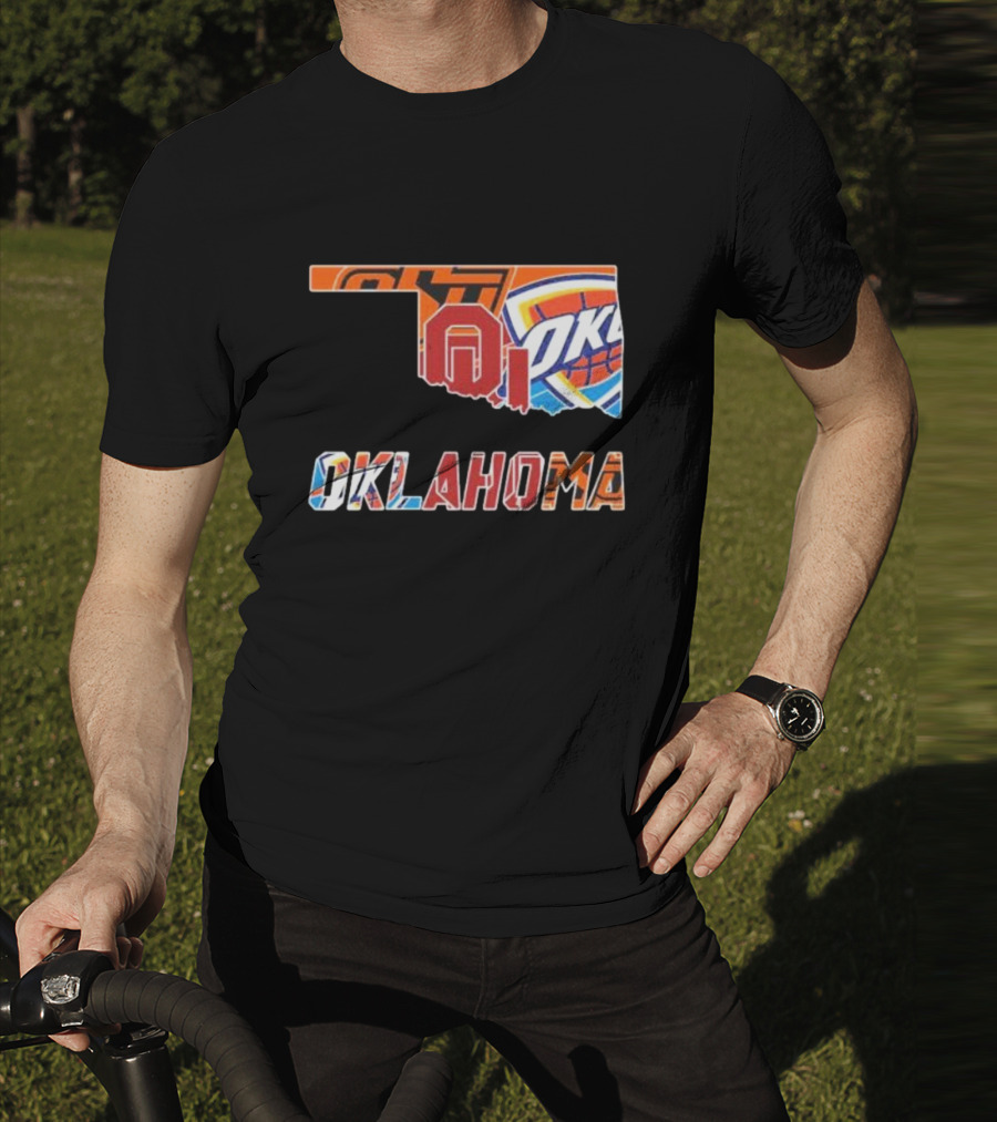 Oklahoma Sports Teams Oklahoma City Thunder Oklahoma State University Cowboys University Of Oklahoma Sooners T-Shirt