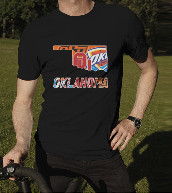Oklahoma Sports Teams Oklahoma City Thunder Oklahoma State University Cowboys University Of Oklahoma Sooners T-Shirt