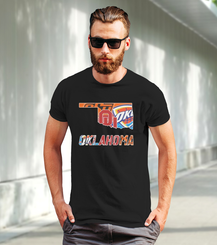 Oklahoma Sports Teams Oklahoma City Thunder Oklahoma State University Cowboys University Of Oklahoma Sooners T-Shirt