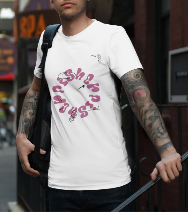 Fisher White Loop Essentials Circular Text T-Shirt