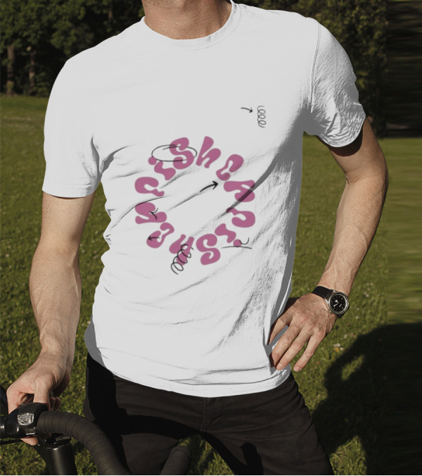 Fisher White Loop Essentials Circular Text T-Shirt