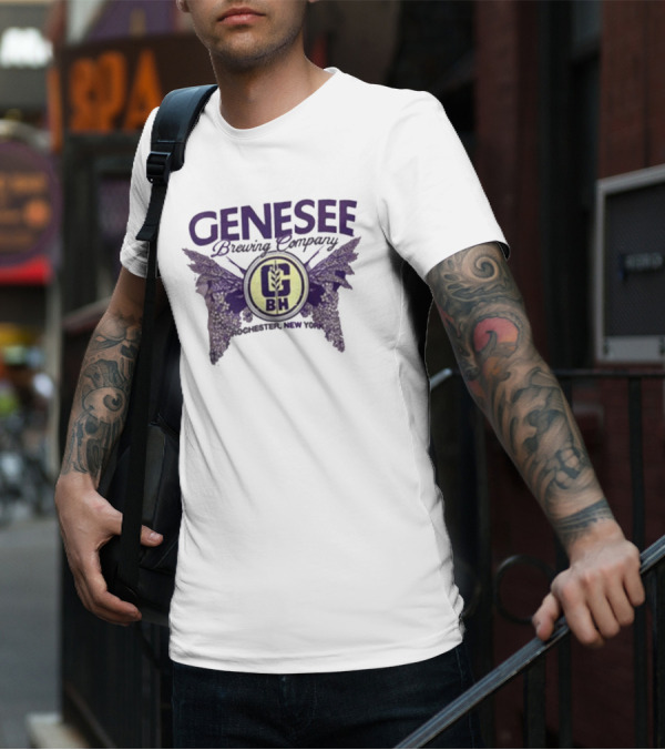 Genesee Brewing Company G Brewing Co Rochester New York Winged T-Shirt