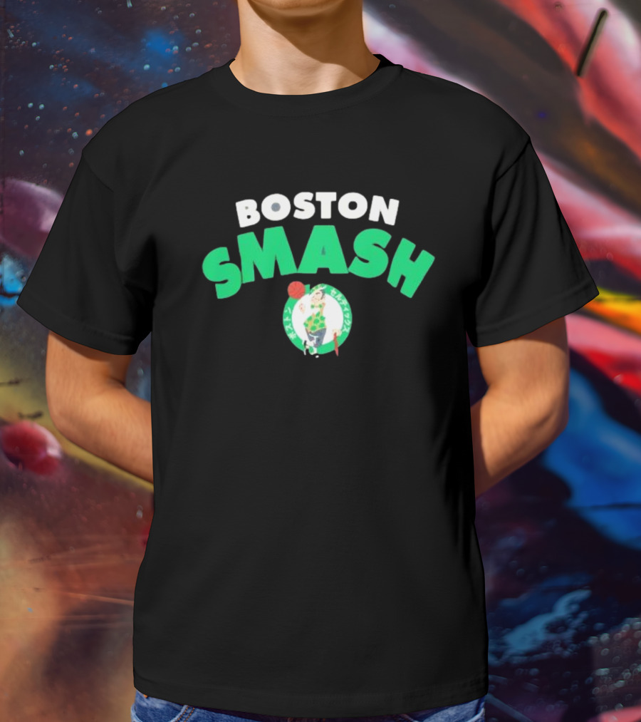 Boston Celtics Smash Basketball Emblem T-Shirt