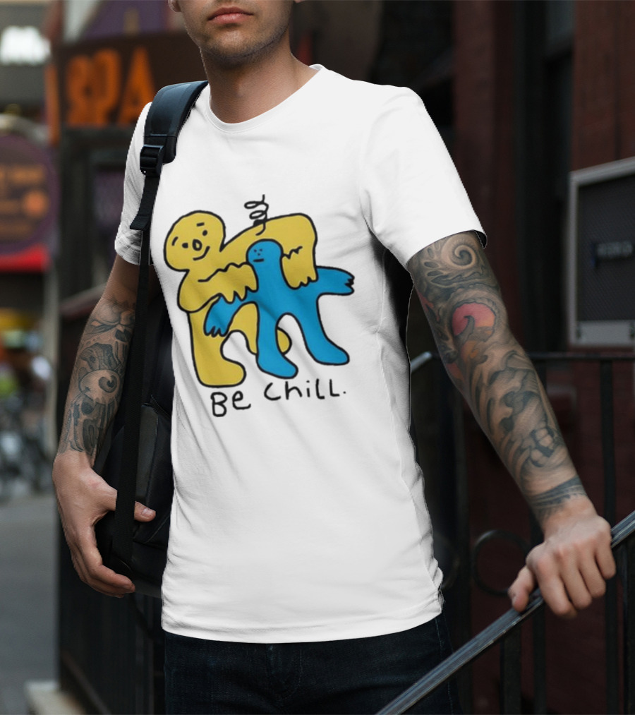 Iwantmyhoney Be Chill Yellow And Blue Figure Hugging T-Shirt