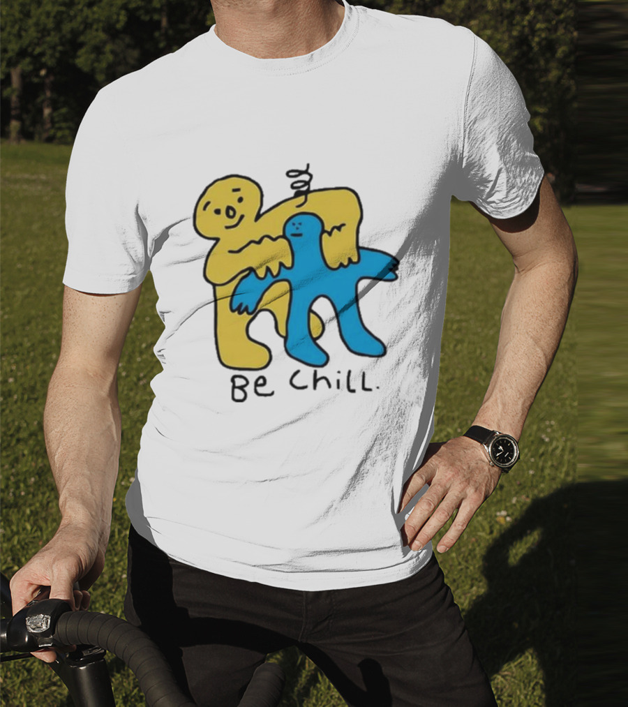 Iwantmyhoney Be Chill Yellow And Blue Figure Hugging T-Shirt