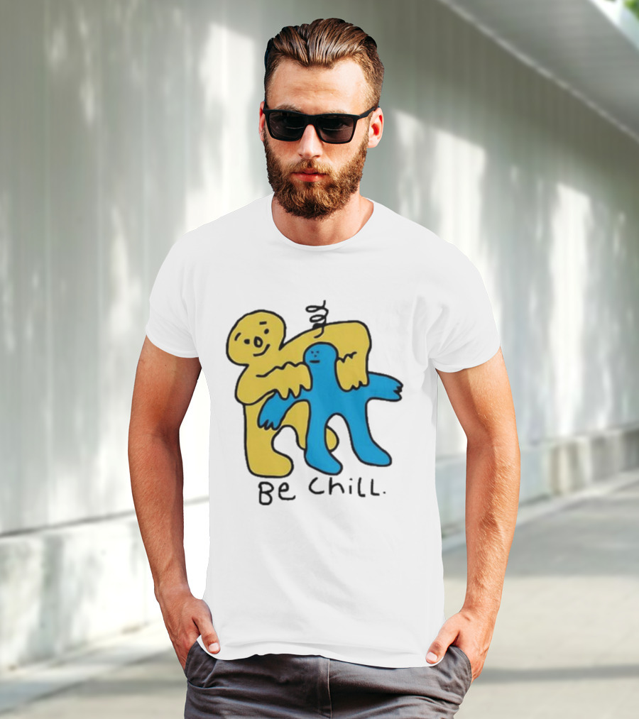 Iwantmyhoney Be Chill Yellow And Blue Figure Hugging T-Shirt