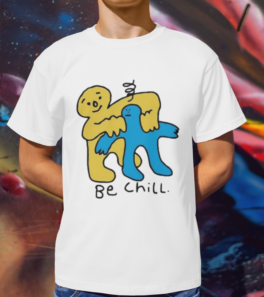 Iwantmyhoney Be Chill Yellow And Blue Figure Hugging T-Shirt