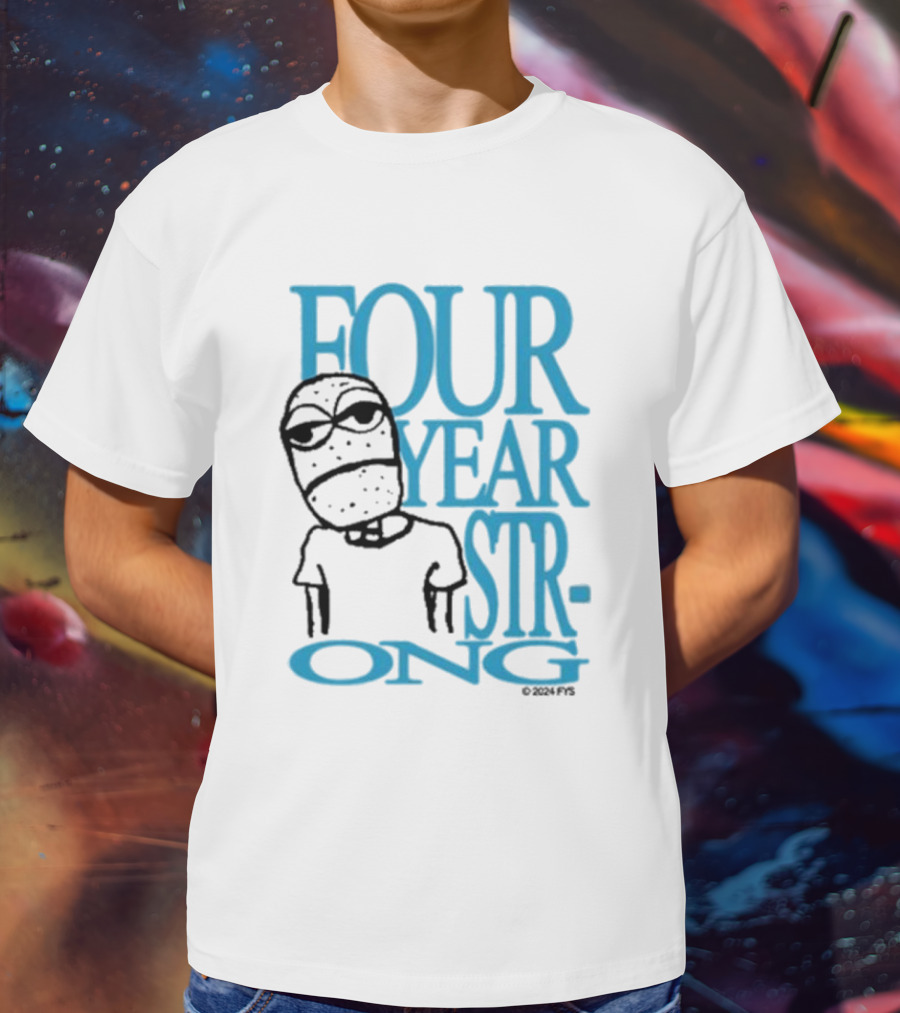 FOUR YEAR STRONG Band Logo With Masked Character T-Shirt