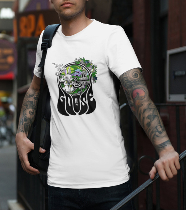 Goose Wonderland Psychedelic Rabbit Forest Portal T-Shirt