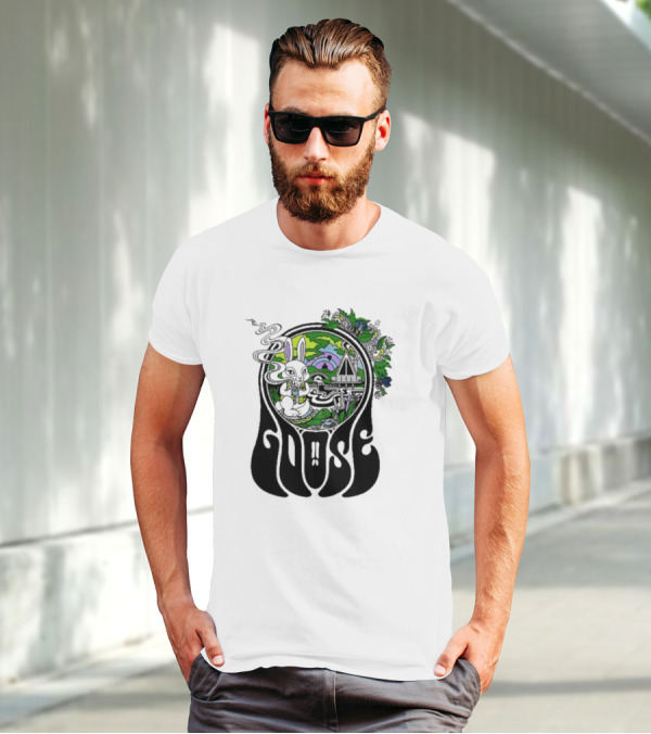 Goose Wonderland Psychedelic Rabbit Forest Portal T-Shirt