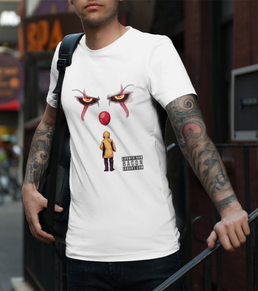 Ludwig Van Bacon It Lvbart Com Yellow Raincoat Red Balloon Eyes T-Shirt