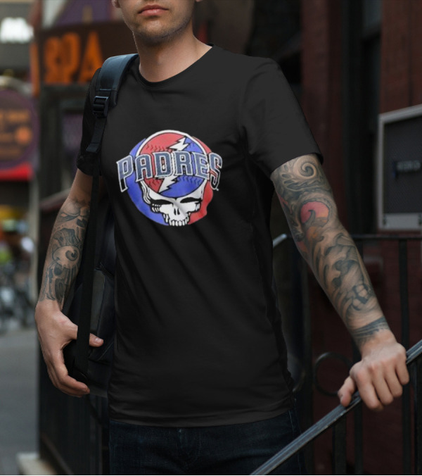 Padres Grateful Dead Style Logo Skully T-Shirt