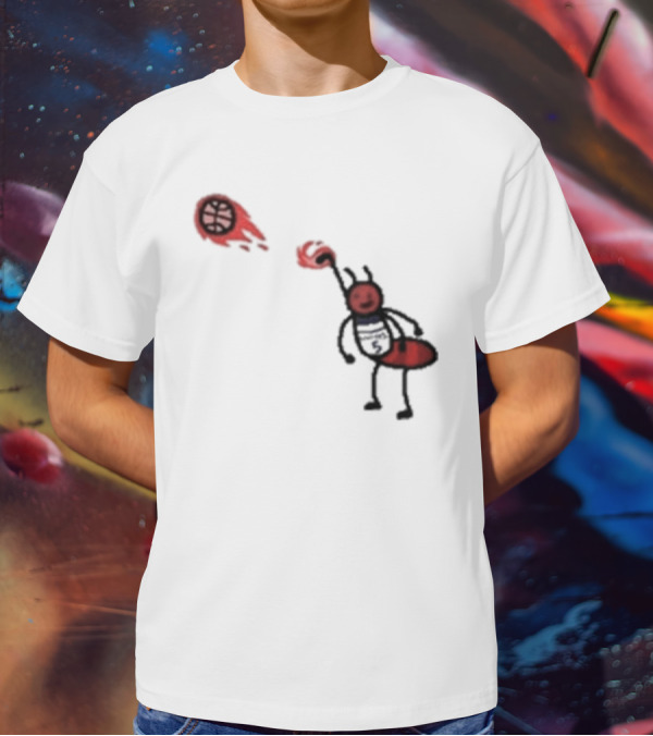 Paint Fire Ant Playing Basketball T-Shirt